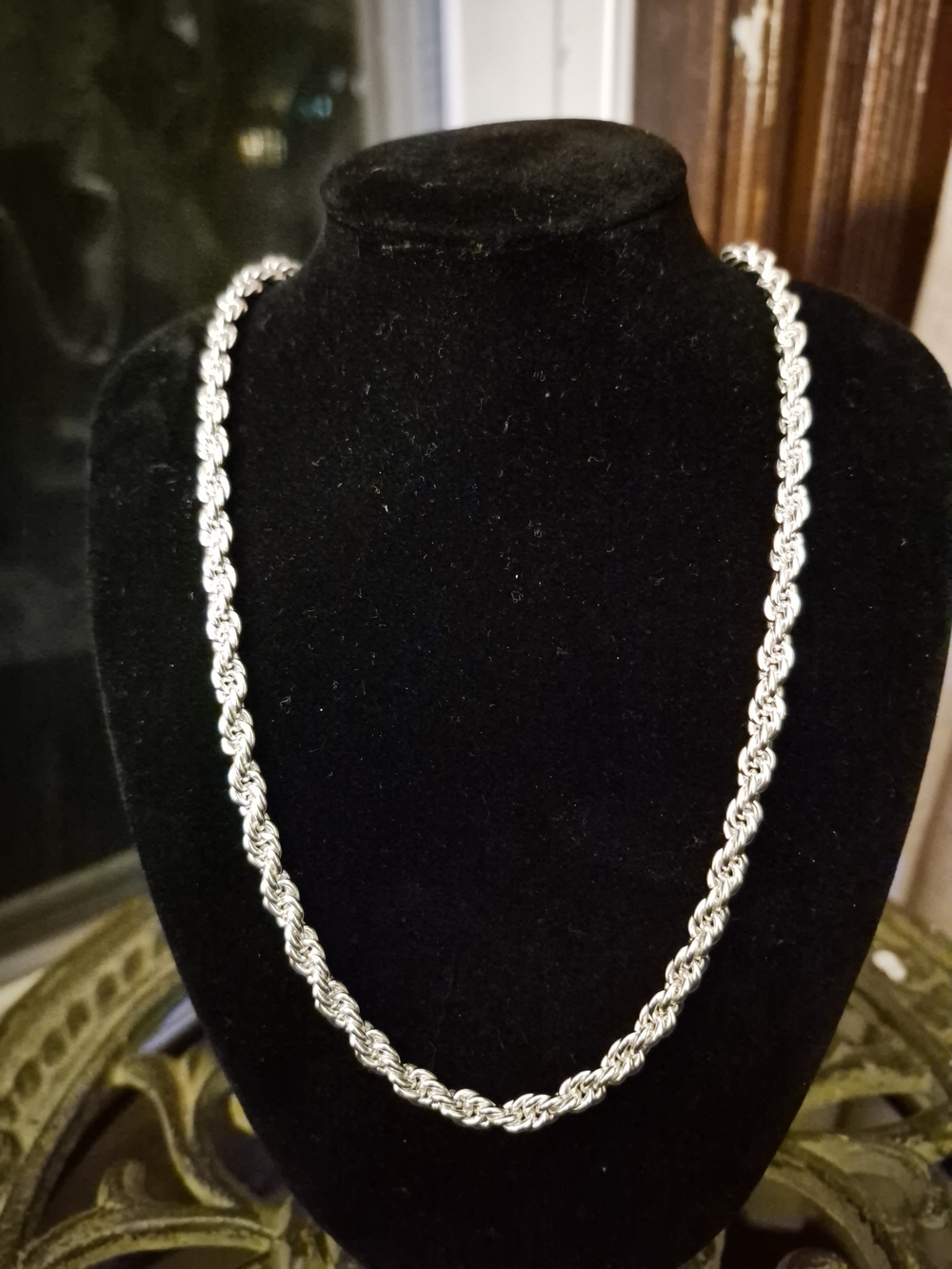 NEW 24 Inch Sterling Silver 5mm Rope Chain Necklace 44.4 Grams - Men's Jewelry